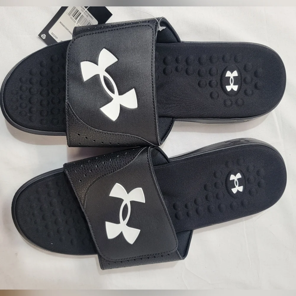 Under Armour Ignite 7 Pro Slides Black/White Mens Size 17